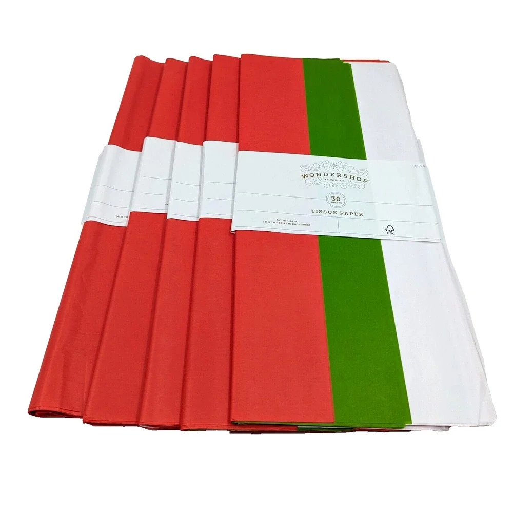 300 Sheets Red Green White Christmas Tissue Paper‎ 16.5x24